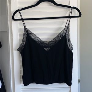 Aritzia Wilfred Black Lace Tank